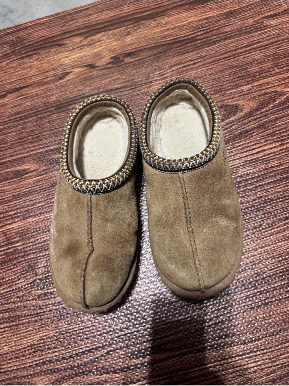 UGG Kids Tan Suede Slip-On Slippers